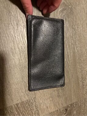 MEC Black Leather Bifold Wallet with Gold Foil Logo